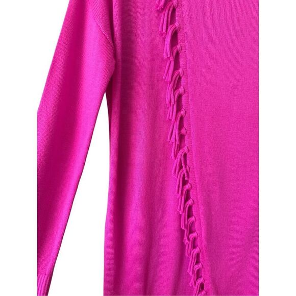 Lilly Pulitzer Women's Fringe Wrap Emberly Pullover Sweater Mandevilla Pink XS - Picture 3 of 6